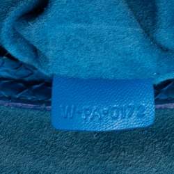 Pre Owned Celine Blue Python Leather Mini Luggage Tote