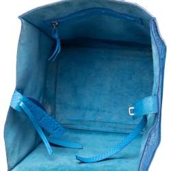 Pre Owned Celine Blue Python Leather Mini Luggage Tote
