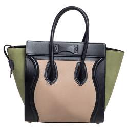 Pre Owned حقيبة يد توتس سيلين ميكرو لاغيدج جلد ونوبوك ثلاثي اللون