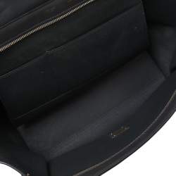 Pre Owned Celine Dark Grey Leather and Suede Medium Trapeze Top Handle Bag