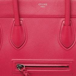 Pre Owned Celine Pink Leather Medium Phantom Luggage Tote