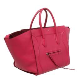 Pre Owned Celine Pink Leather Medium Phantom Luggage Tote