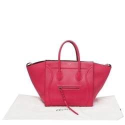 Pre Owned Celine Pink Leather Medium Phantom Luggage Tote
