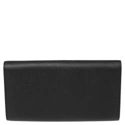 Pre Owned Celine Black Leather Large Trotteur Multifunction Flap Wallet