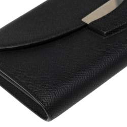 Pre Owned Celine Black Leather Large Trotteur Multifunction Flap Wallet