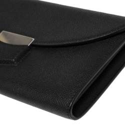 Pre Owned Celine Black Leather Large Trotteur Multifunction Flap Wallet