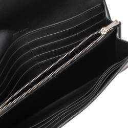 Pre Owned Celine Black Leather Large Trotteur Multifunction Flap Wallet