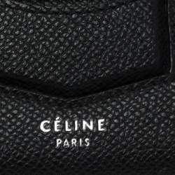 Pre Owned Celine Black Leather Large Trotteur Multifunction Flap Wallet