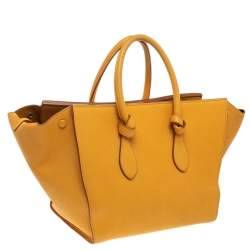 Celine Yellow Leather Small Tie Tote