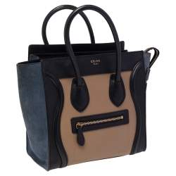 Pre Owned حقيبة يد توتس سيلين مايكرو لاغيدج سويدي وجلد ثلاثي اللون