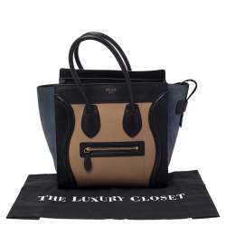 Pre Owned حقيبة يد توتس سيلين مايكرو لاغيدج سويدي وجلد ثلاثي اللون