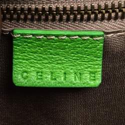 Pre Owned Celine Green Leather Flap Clutch