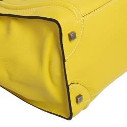 Pre Owned Celine Yellow Leather Mini Luggage Tote