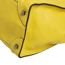 Pre Owned Celine Yellow Leather Mini Luggage Tote