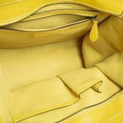 Pre Owned Celine Yellow Leather Mini Luggage Tote
