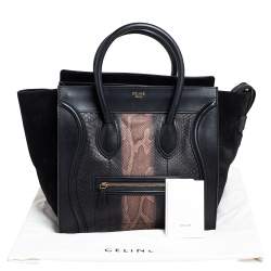 Pre Owned Celine Tri Color Python, Suede and Leather Mini Luggage Tote