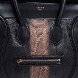 Pre Owned Celine Tri Color Python, Suede and Leather Mini Luggage Tote