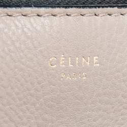 Pre Owned Celine Black/Beige Leather Large Edge Top Handle Bag