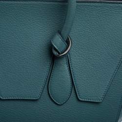 Pre Owned Celine Teal Blue Leather Small Tie Tote