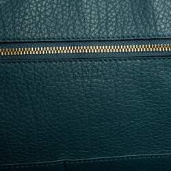 Pre Owned Celine Teal Blue Leather Small Tie Tote