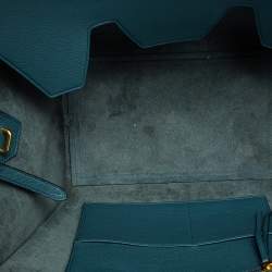 Pre Owned Celine Teal Blue Leather Small Tie Tote