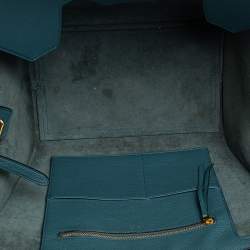 Pre Owned Celine Teal Blue Leather Small Tie Tote