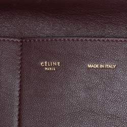 Pre Owned Celine Brown/Grey Python Leather And Suede Medium Trapeze Top Handle Bag