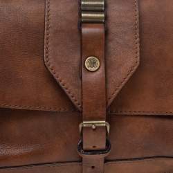 Pre Owned Celine Brown Leather Flap Shoulder Bag