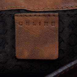 Pre Owned Celine Brown Leather Flap Shoulder Bag