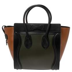 Pre Owned  حقيبة يد توتس سيلين مايكرو لاغيدج جلد ثلاثية اللون