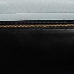 Pre Owned Celine Tri Color Leather and Suede Medium Trapeze Top Handle Bag