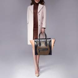 Pre Owned Celine Tricolor Leather Mini Luggage Tote 