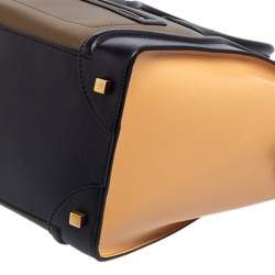 Pre Owned Celine Tricolor Leather Mini Luggage Tote 