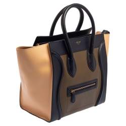 Pre Owned Celine Tricolor Leather Mini Luggage Tote 