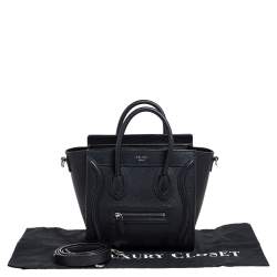 Pre Owned حقيبة يد توتس سيلين نانو لاغيدج جلد أسود