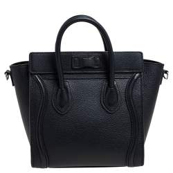 Pre Owned حقيبة يد توتس سيلين نانو لاغيدج جلد أسود