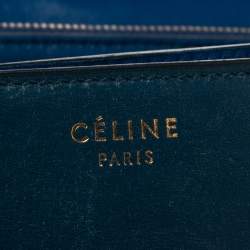 Pre Owned Celine Electric Blue Leather Medium Classic Box Crossbody Bag