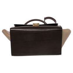 Pre Owned Celine Tri Color Leather Mini Trapeze Top Handle Bag