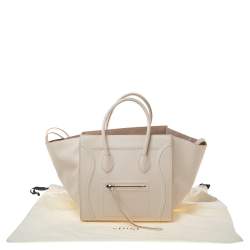 Pre Owned Celine Cream Leather Medium Phantom Luggage Tote