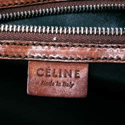 Pre Owned Celine Multicolor Python And Leather Dome Satchel