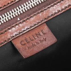 Pre Owned Celine Multicolor Python And Leather Dome Satchel