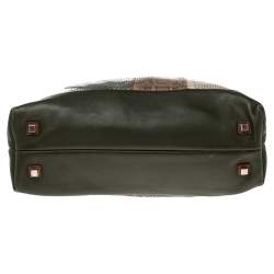 Pre Owned Celine Multicolor Python And Leather Dome Satchel