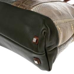 Pre Owned Celine Multicolor Python And Leather Dome Satchel