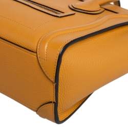 Pre Owned Celine Yellow Leather Nano Luggage Tote