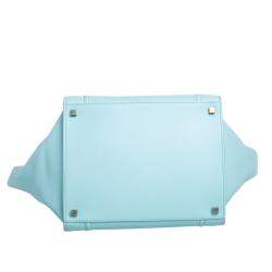 Pre Owned Celine Blue Leather Medium Phantom Luggage Tote