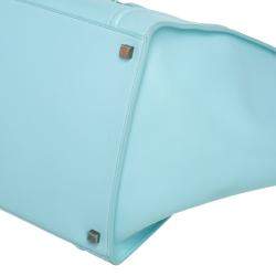 Pre Owned Celine Blue Leather Medium Phantom Luggage Tote