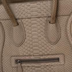 Pre Owned حقيبة يد توتس سيلين ميني لاغيدج جلد ثعبان بيج