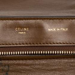 Pre Owned Celine Tricolor Leather and Suede Medium Trapeze Top Handle Bag