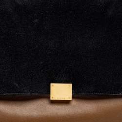 Pre Owned Celine Tricolor Leather and Suede Medium Trapeze Top Handle Bag