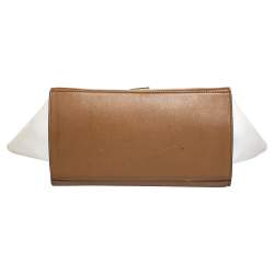 Pre Owned Celine Tricolor Leather and Suede Medium Trapeze Top Handle Bag